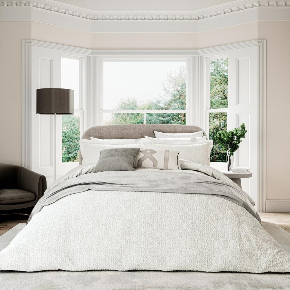 Sefa Textured Bedding by Bedeck of Belfast in White